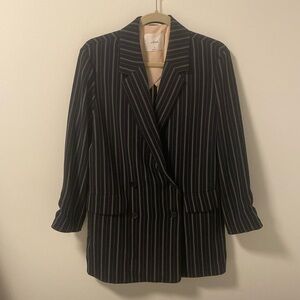 Aritzia, Wilfred, Cherrelle Blazer, Medium, Black Pin Stripe